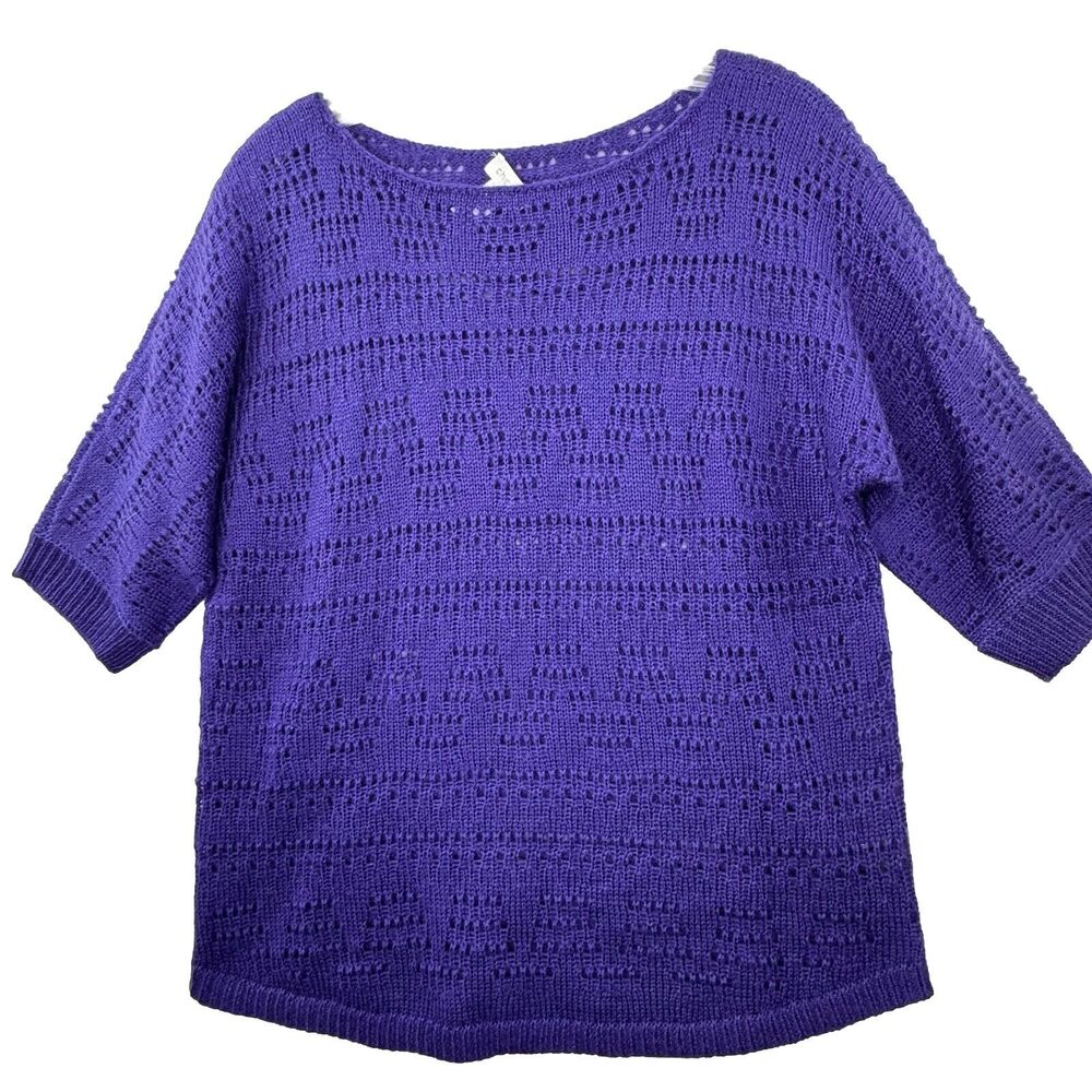 Chicos 0 Womens Small Wool Mohair Blend Lightweight Knit Casual Top